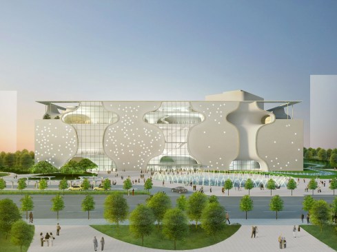 Taichung Metropolitan Opera House, Taichung, Taiwan, exterior rendering.
