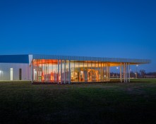 Visible from the Interstate, the energy exhibit becomes the signature design element for the facility.