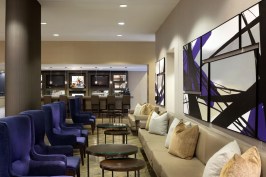 The Allied Group renovations for the DoubleTree by Hilton Dallas – Campbell Centre included the lounge reception area.