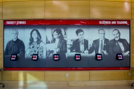 Faculty Stories
Accompanied by six iPads – one for each faculty member – this display shows a cross-section of Nebraska’s diverse and accomplished group of professors in research. The digital elements allow users to scroll through biographical information and academic publications.
