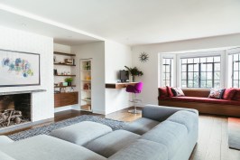 Living Room --a discreet bookcase door leads to the perfect secret room