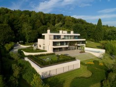 Swiss residence exterior southwest view