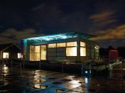 A trellis on top of the house can support up to 40 PV panels, each with its own microinverter.