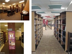 Views of library before and after work