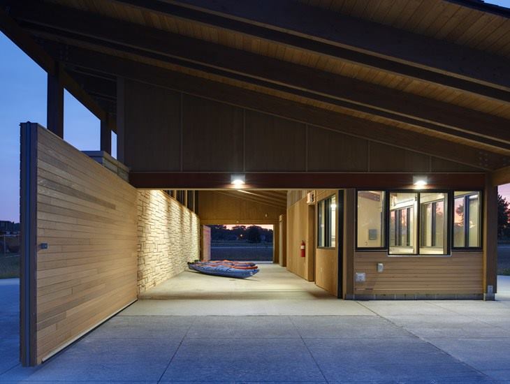 Terry Trueblood Boathouse, Iowa City, Iowa, by ASK Studio.