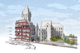 Richardson Olmsted Complex - Section perspective through Administration Building.
