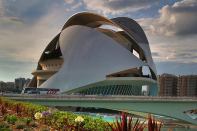 The Valencia opera house designed by Santiago Calatrava