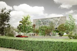 Street view rendering of the institute.
