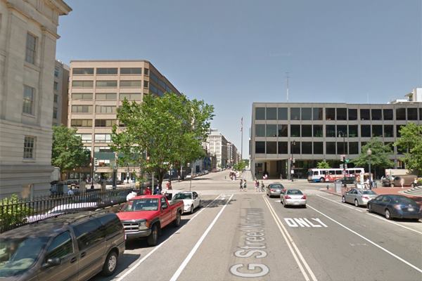 The Mies-designed MLK Library seen from G Street in 2011.