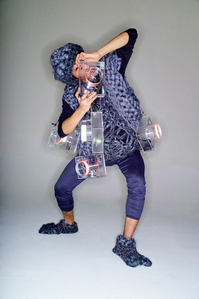 In Object of Desire, Taeyoon Choi and E Roon Kang demonstrated a wearable computer in a performance, 2006.