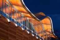 The 400-foot-long roof transformed the 1970s Old Main academic building into a centerpiece for the 250-acre campus.