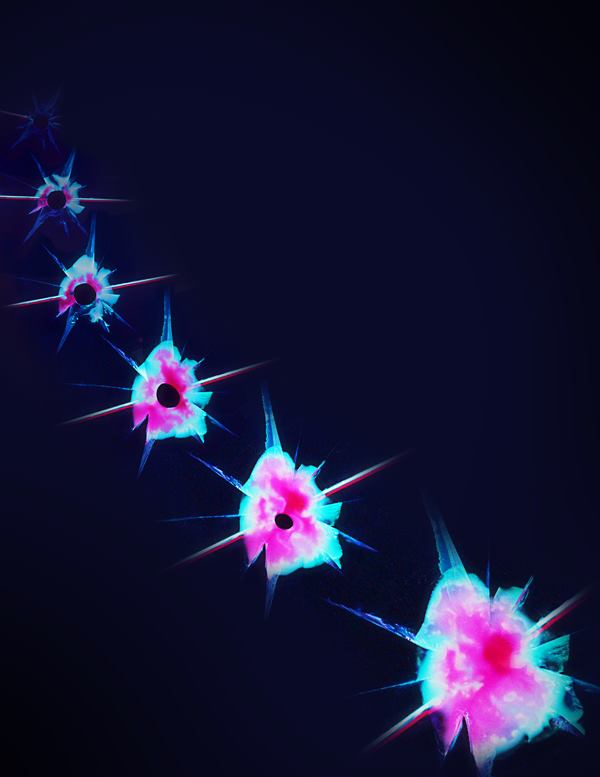 An image sequence demonstrating the regeneration of self-repairing material within a puncture.