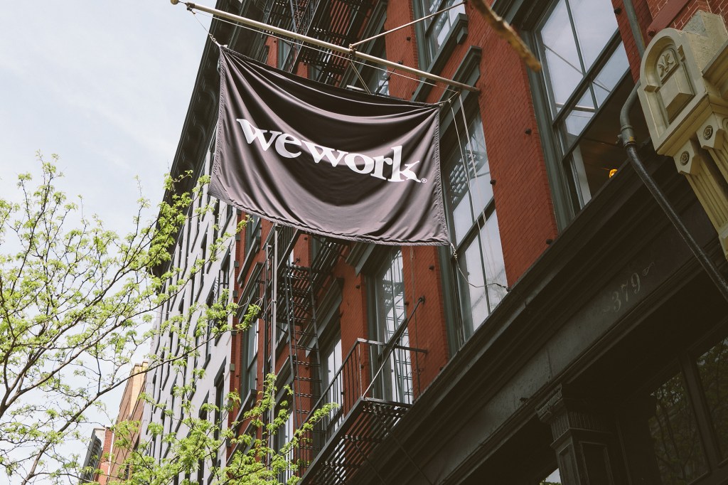 The exterior of WeWork's location at 379 West Broadway, New York.