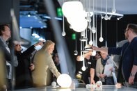The Tobias Grau stand in Hall 3 at the Messe Frankfurt fairgrounds during Light+Building 2016.