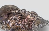 Mask 5 detail, Present series, Vespers collection. Designed by Neri Oxman and members of the Mediated Matter Group and 3D printed by Stratasys.
