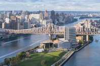 View of campus looking north, with Manhattan's Upper East Side to the left.