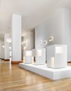 The Richard Meier Light Collection on view at the Ralph Pucci showroom in New York.