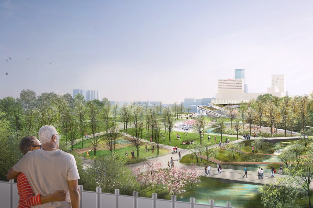Town Branch Commons rendering of what is now the Lexington convention center parking lot