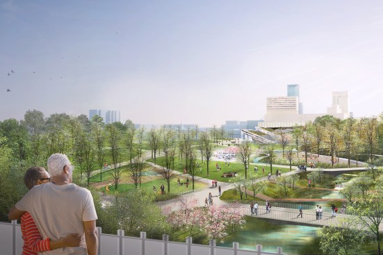 Town Branch Commons rendering of what is now the Lexington convention center parking lot