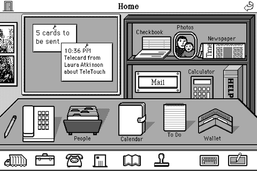 Susan Kare, Sketch for graphic user interface for General Magic (1992)