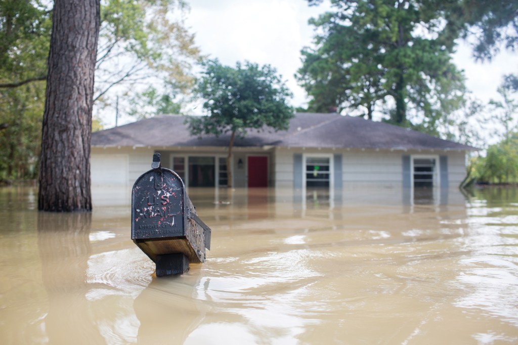 A flooded house in the Energy Corridor post-Harvey