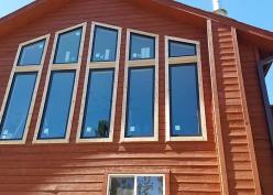 Beautiful picture windows on the backside of a Aurora home