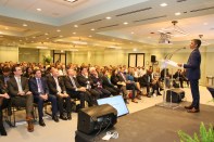 GBCI and USGBC President and CEO Mahesh Ramanujam speaking at the 2018 Leadership Awards ceremony