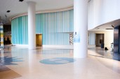 The Blooming Wall at Iowa Children's Hospital features a stunning array of aluminum panels in 36 custom colors of Sherwin-Williams' Fluropon 70 percent PVDF extrusion coating.