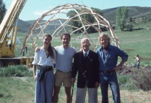 L to r: Amy C. Edmondson, John Katzenberger, Buckminster Fuller, and Thomas Crum (1982)
