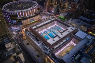 The Moynihan Train Hall, located across Eighth Avenue from Madison Square Garden