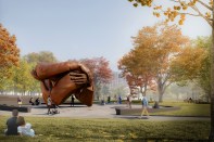 The King Boston memorial, The Embrace, will be located in Boston and dedicated to Martin Luther King Jr. and Coretta Scott King. The forthcoming project was designed by artist Hank Willis Thomas and MASS Design Group’s Public Memory and Memorials Lab, with funds from the Mellon Foundation.
