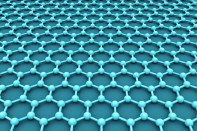 The atomic-scale hexagonal lattice made of carbon atoms that makes graphene.