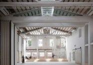 CO Adaptive. Timber Adaptive Reuse Theatre. 2017-21. View of the double-height assembly space at The Mercury Store.