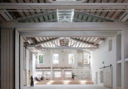 CO Adaptive. Timber Adaptive Reuse Theatre. 2017-21. View of the double-height assembly space at The Mercury Store.