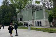 The Russian Pavilion remains shuttered at the 2023 Venice Biennale.