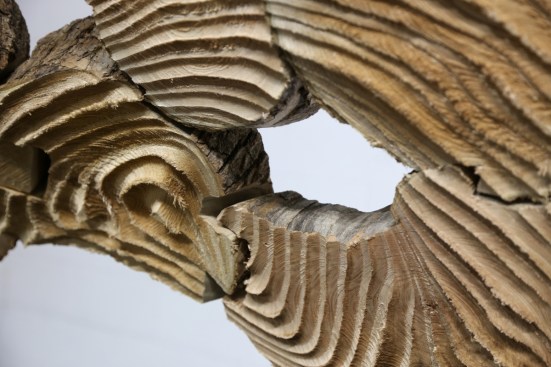 After Architecture, Tangential Timber, 2021-22. Detail view of “cookies,” or computationally cut wood.