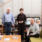 Marsha Maytum (middle), along with William Leddy and Richard Stacy in 2017.
