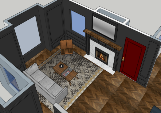 Interior remodel 3D architectural renderings.