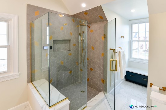 Medium Esagono Mosaico for shower floor & bench