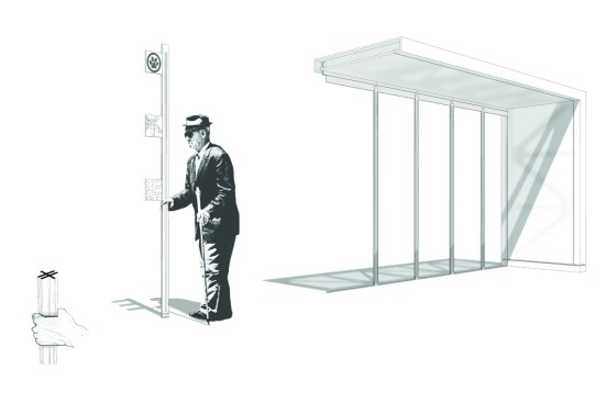 Accessibility components of shelter and column