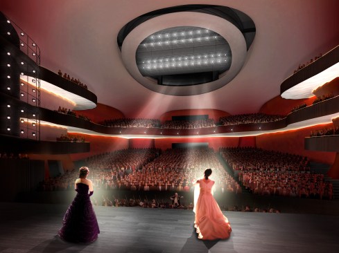 Taichung Metropolitan Opera House, Taichung, Taiwan, grand hall rendering.