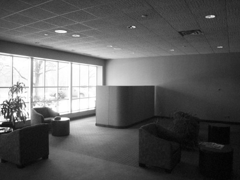 existing visitor lobby before renovation