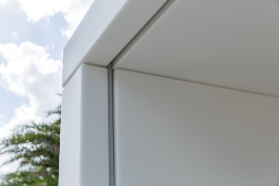 DuPont Corian shell and steel detail