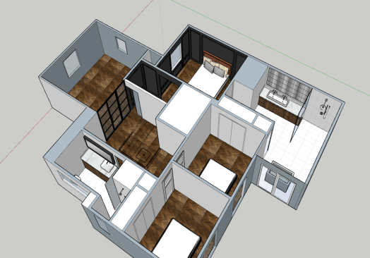Interior remodel 3D architectural renderings.