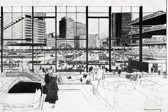 View+out+from+a+parking+garage.