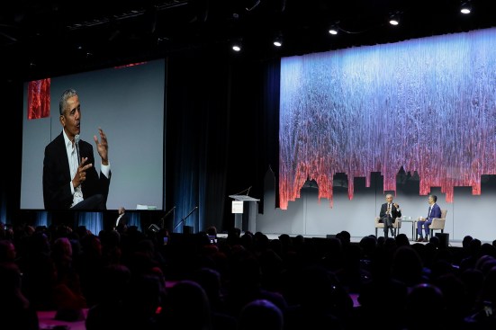 President Barack Obama conversed with U.S. Green Building Council president and CEO Mahesh Ramanujam at Greenbuild's Nov. 20 keynote.