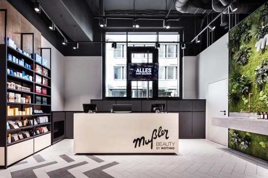 service counter blends in with the open spatial concept 