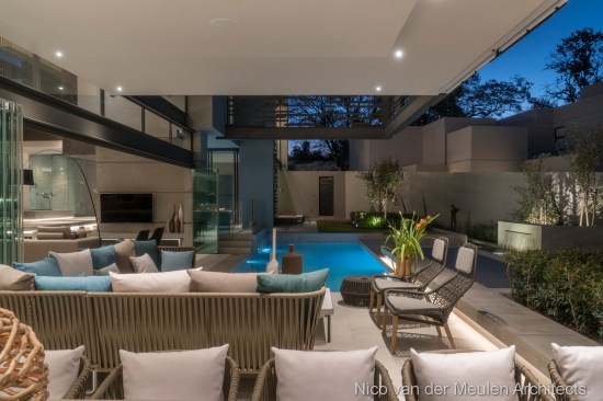 Outdoor lounge and swimming pool