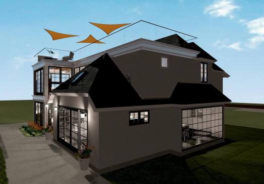 Exterior remodel 3D architectural renderings.