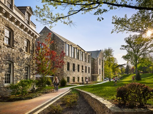 The building forms a new gateway to the Lafayette Campus